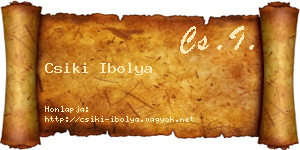 Csiki Ibolya névjegykártya
